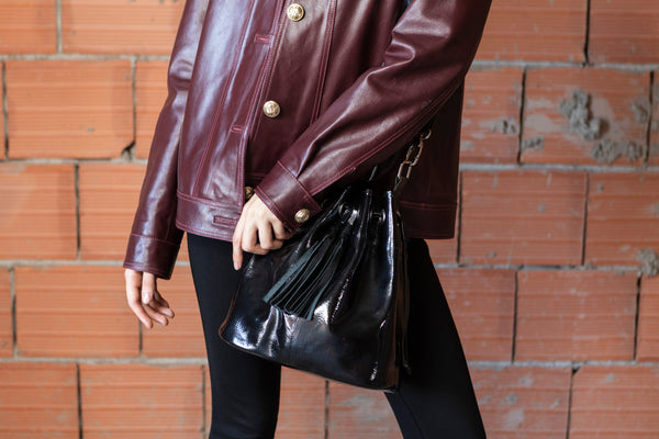 Sac seau « Lalla » – Noir Brillant