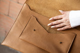 Pochette « Atlas » – Cuir grainé naturel