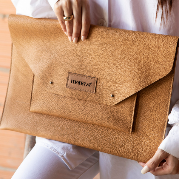 Pochette « Atlas » – Cuir grainé naturel