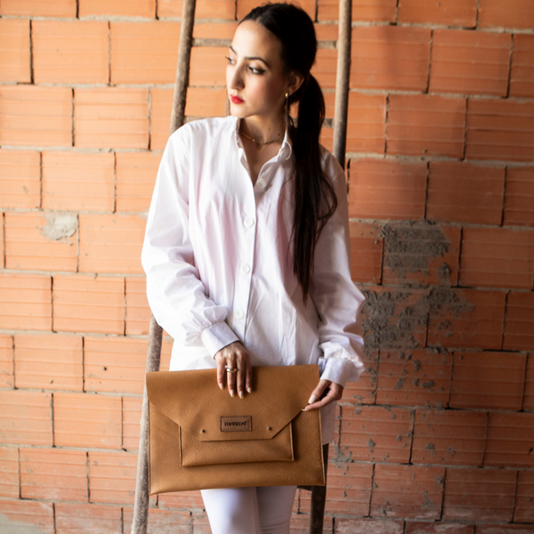 Pochette « Atlas » – Cuir grainé naturel