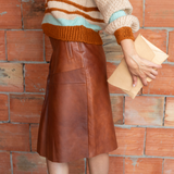 Jupe Taziri – Cuir Lisse Marron