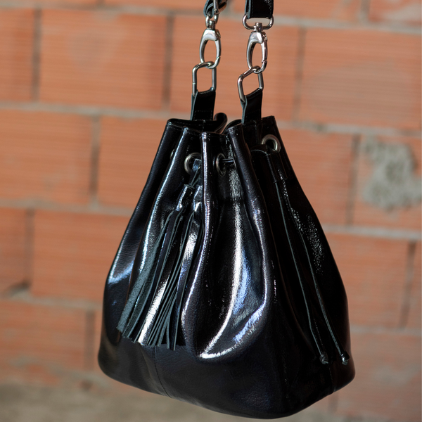 Sac seau « Lalla » – Noir Brillant