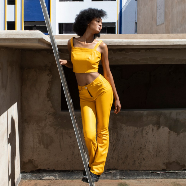 Ensemble « Tafsut » – Cuir Jaune (2 pièces)